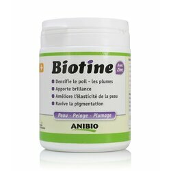 Biotine avec Zinc Beauté du poil chien chat Anibio Biotine avec Zinc Beauté du poil chien chat Anibio
