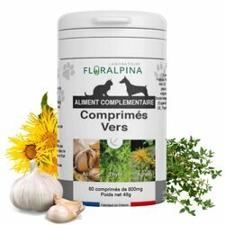 Comprimés Vers parasites internes chien chat Floralpina Comprimés Vers parasites internes chien chat Floralpina