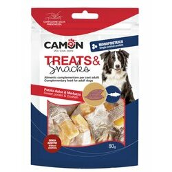 Snacks patate douce et peau de cabillaud Chien 80 g Camon Snacks patate douce et peau de cabillaud Chien 80 g Camon