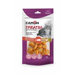 Friandises chat coeurs moelleux saumon poulet 50 g Camon Friandises chat coeurs moelleux saumon poulet 50 g Camon
