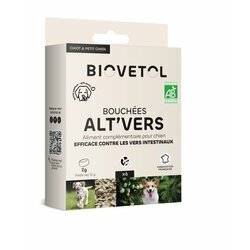 Bouchées Alt'vers Bio chiot et petit chien x 6 Biovetol Bouchées Alt'vers Bio chiot et petit chien x 6 Biovetol
