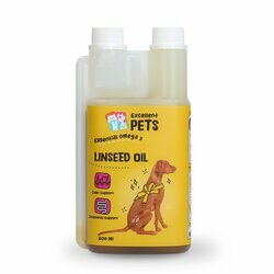 Huile de lin 100 % pure pressée à froid chien 500 ml Excellent Pets Huile de lin 100 % pure pressée à froid chien 500 ml Excellent Pets